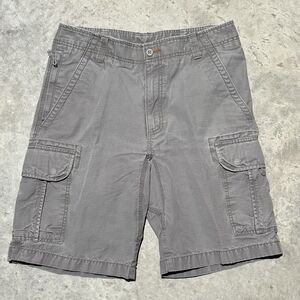 LL Bean Shorts Men 31x10 Allagash Cargo Natural Fit Gray Cotton Hiking Outdoor